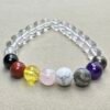 7 Chakra Handmade Bracelet with Pyrite and Natural Clear Quartz (Laboratory Certified)