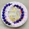 Harmony and Healing: Amethyst and Rose Quartz Bracelet Bundle with Selenite Plate for Charging