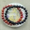 Strength and Protection: Red Jasper and Black Tourmaline Bracelet Bundle with Selenite Plate for Charging