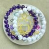 Peace and Clarity: Amethyst and Howlite Bracelet Bundle with Selenite Plate for Charging