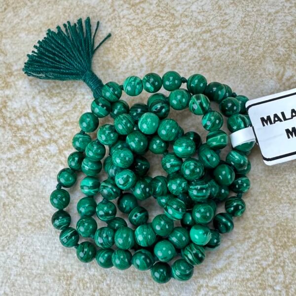 IMG_3135 Malachite/Kidney Stone Mala 108+1 Beads 6 mm (Laboratory Certified)