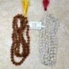 Sacred Harmony Mala Bundle - Clear Quartz/Sphatik Mala and Rudraksh Mala 108+1 Beads 6 mm (Laboratory Certified)